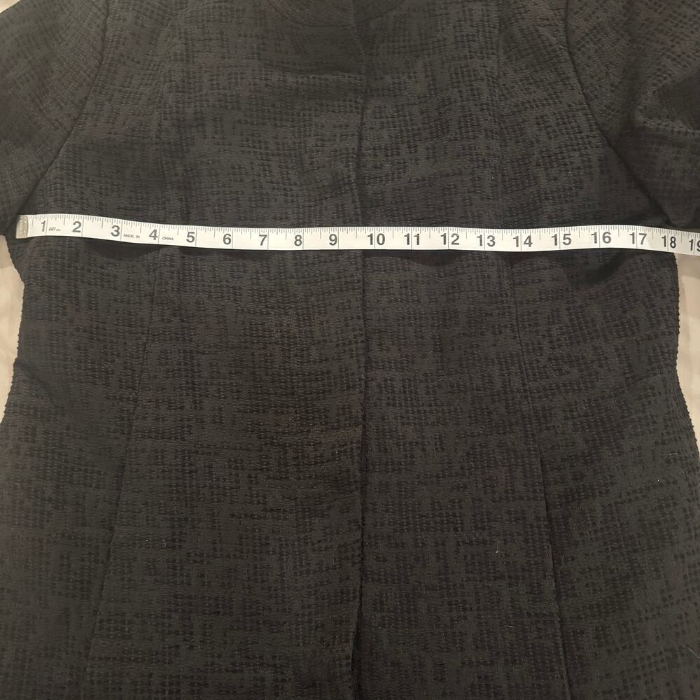 Eileen Fisher Organic Cotton Blend Textured Snap Front Closure Black Jacket SP - Picture 11 of 12